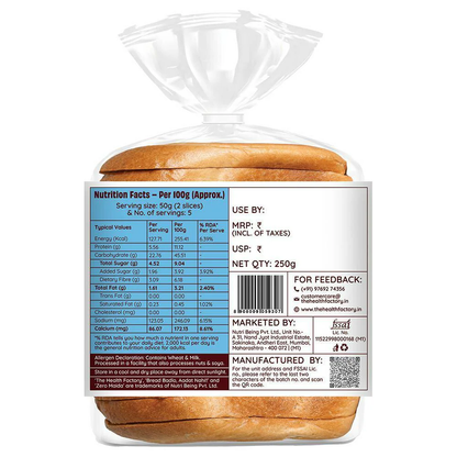 The Health Factory Zero Maida Milk Bread 250 g