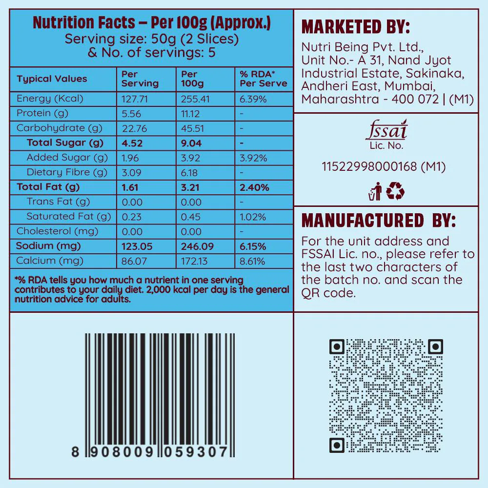 The Health Factory Zero Maida Milk Bread 250 g