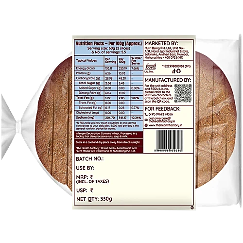 The Health Factory Zero Maida Classic Sourdough Bread, 330 g