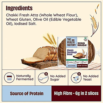 The Health Factory Zero Maida Classic Sourdough Bread, 330 g