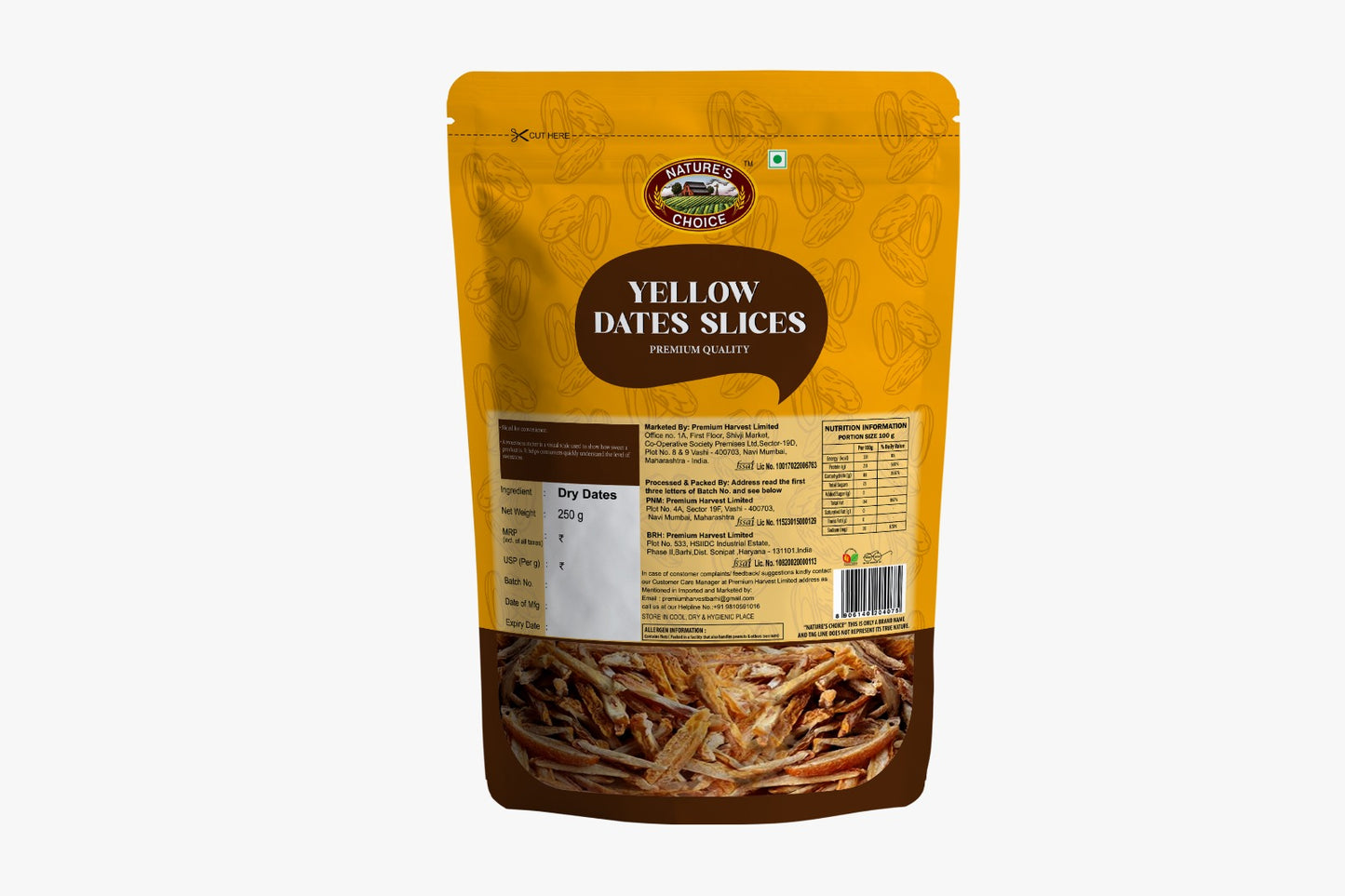 Nature's Choice Yellow Dates Slices 250 gm