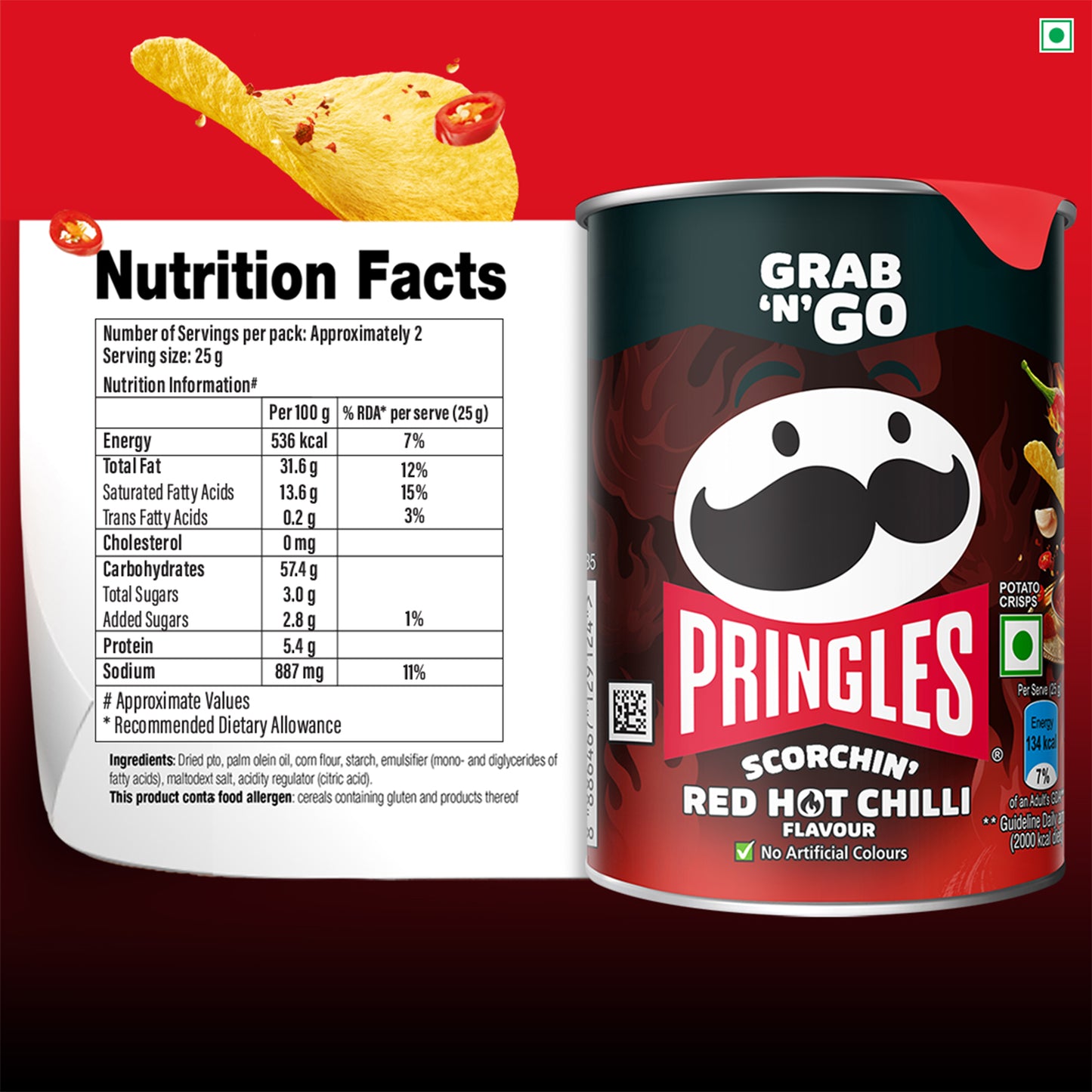 Pringles Scorchin Red Hot Chilli 40 gm