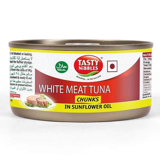 Tasty Nibbles White Meat Tuna Chunks in Sunflower Oil 185 gm