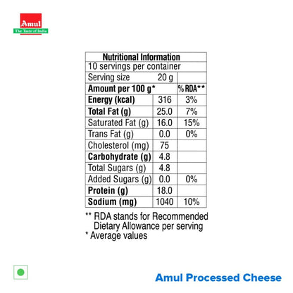 Amul A Plus Cheese Slices 200 g