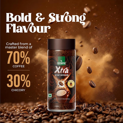 Continental XTRA Instant Coffee Powder 30% Chicory and 70% Robusta Coffee Jar 200 gm