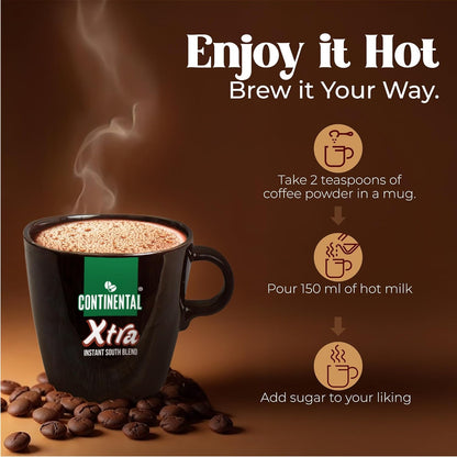 Continental XTRA Instant Coffee Powder 30% Chicory and 70% Robusta Coffee Jar 200 gm