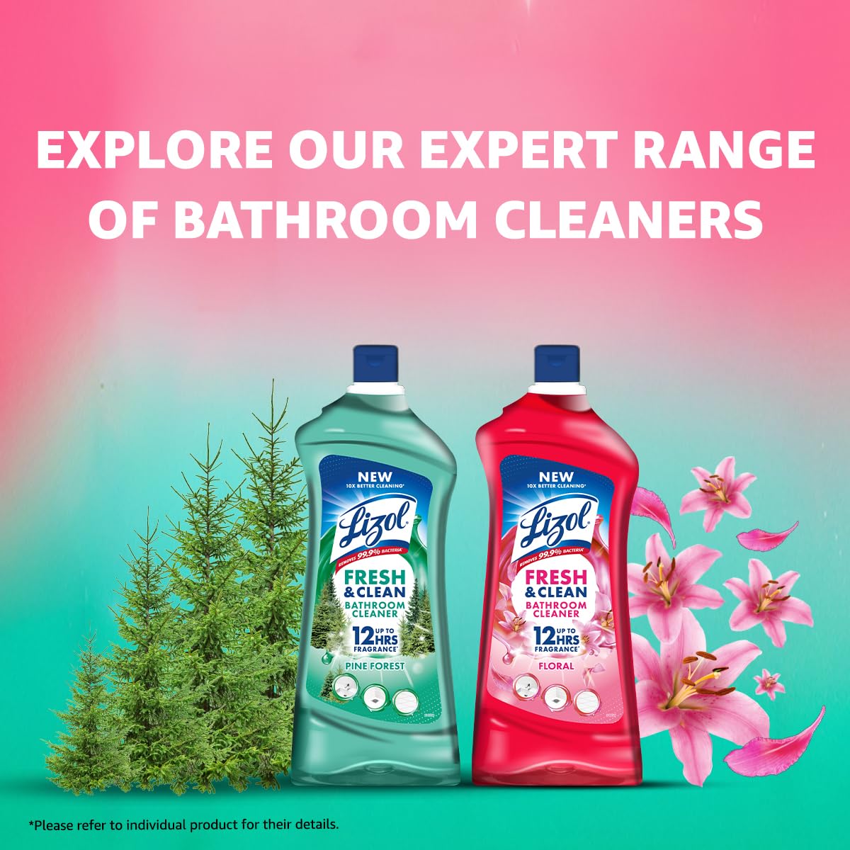 Lizol Fresh & Clean Bathroom Cleaner Floral 1 Ltr