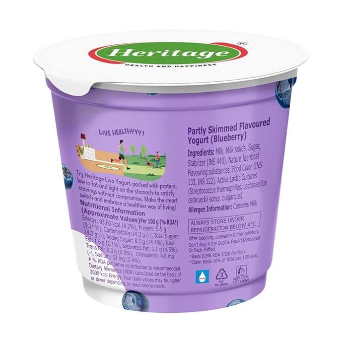 Heritage Livo Blueberry Yogurt Tub 90 gm