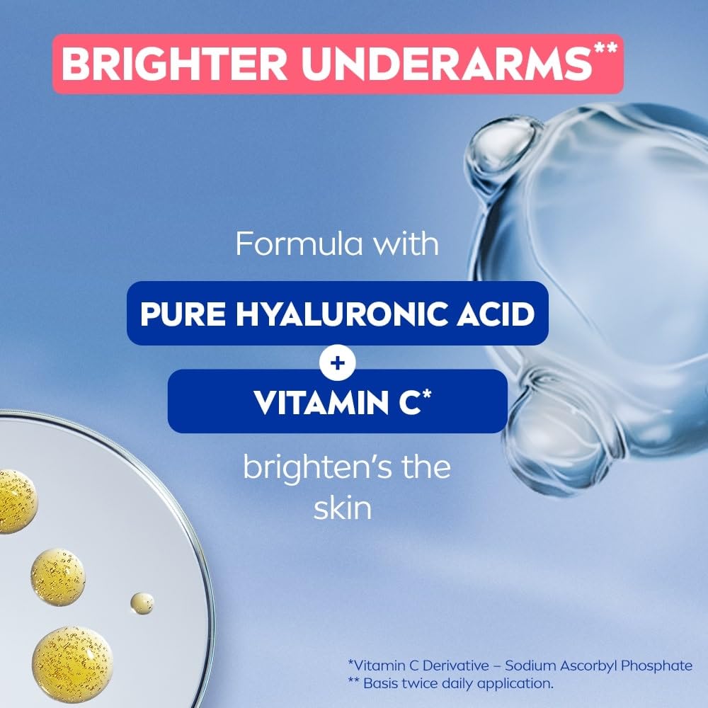 Nivea Derma Control Eventone, 0% Alcohol, Pure Hyaluron &Vit C, Underarm Roll On Women 50 ml