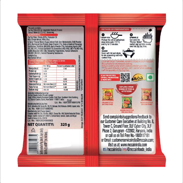 Mccain Korean Style Zig Zag Frie 325 g