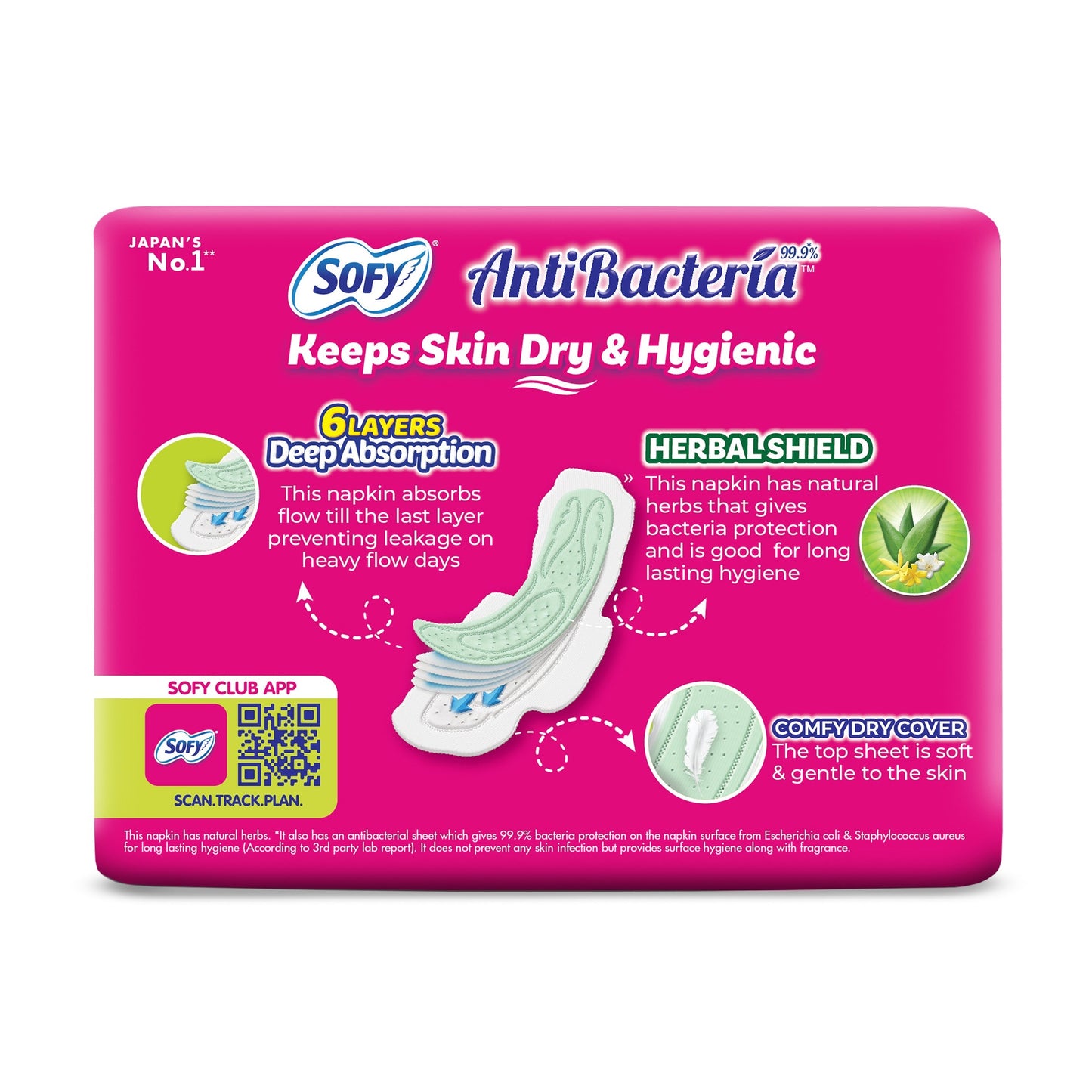 Sofy Antibacterial Sanitary Pad XL pack of 14 pads