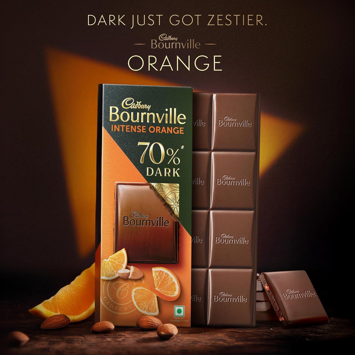 Cadbury Bournville Intense Orange 70% Dark Chocolate Bar 75 g