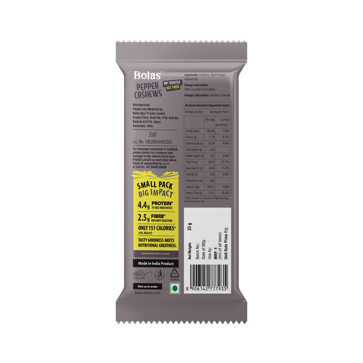 Bolas Pepper Cashews 25 g
