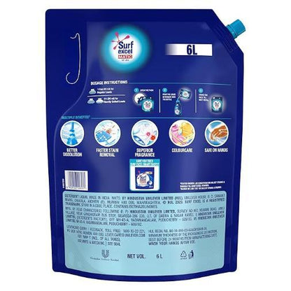 Surf Excel Matic Liquid Detergent Top Load Pouch 6 Ltr