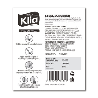 Klia Steel Scrubber 1 Pc