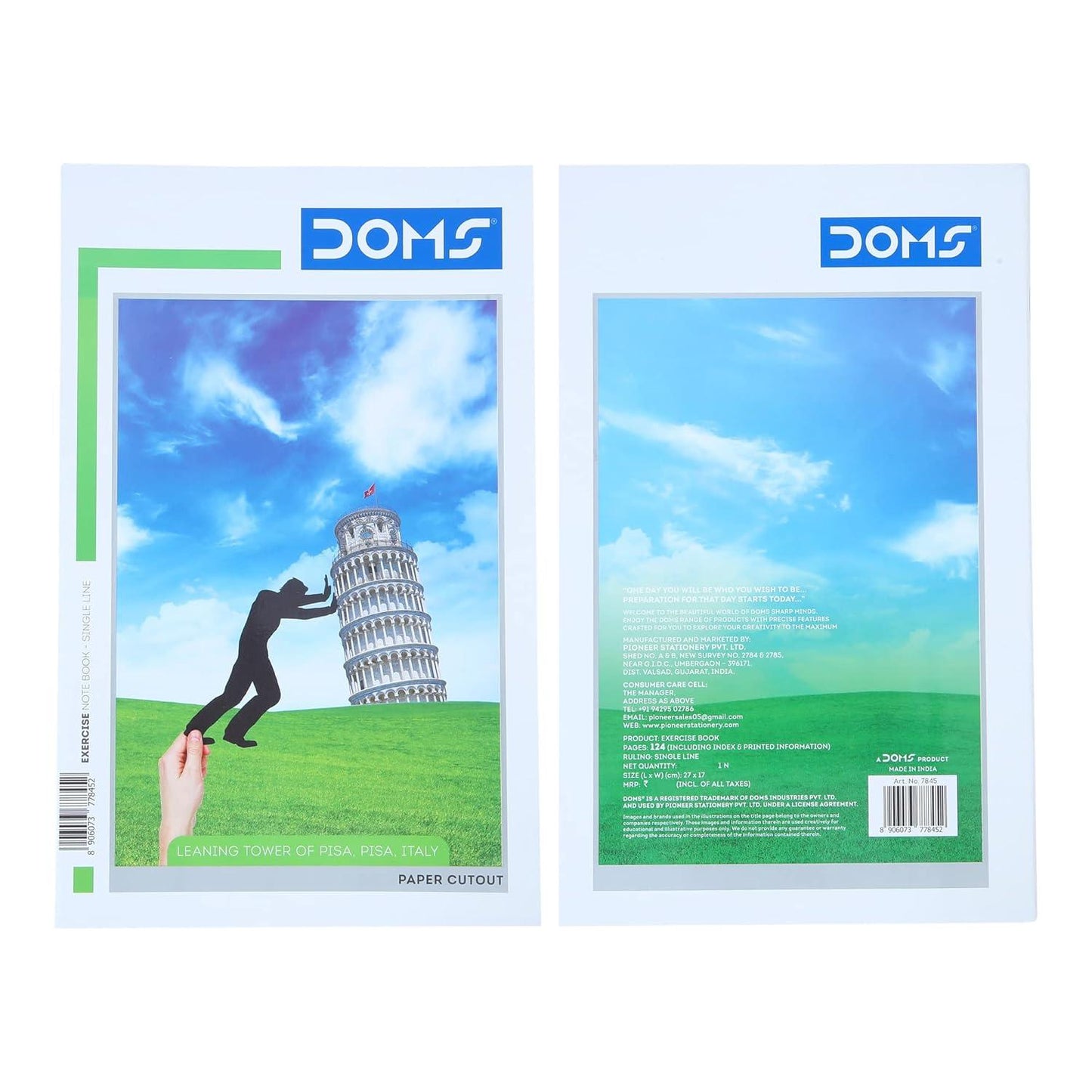 Doms Single Line Note Book 124 Pages (Pack of 6)