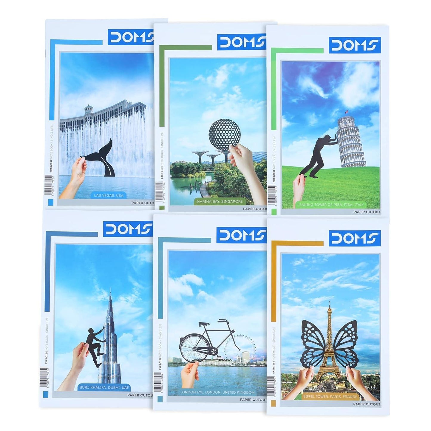 Doms Single Line Note Book 124 Pages (Pack of 6)