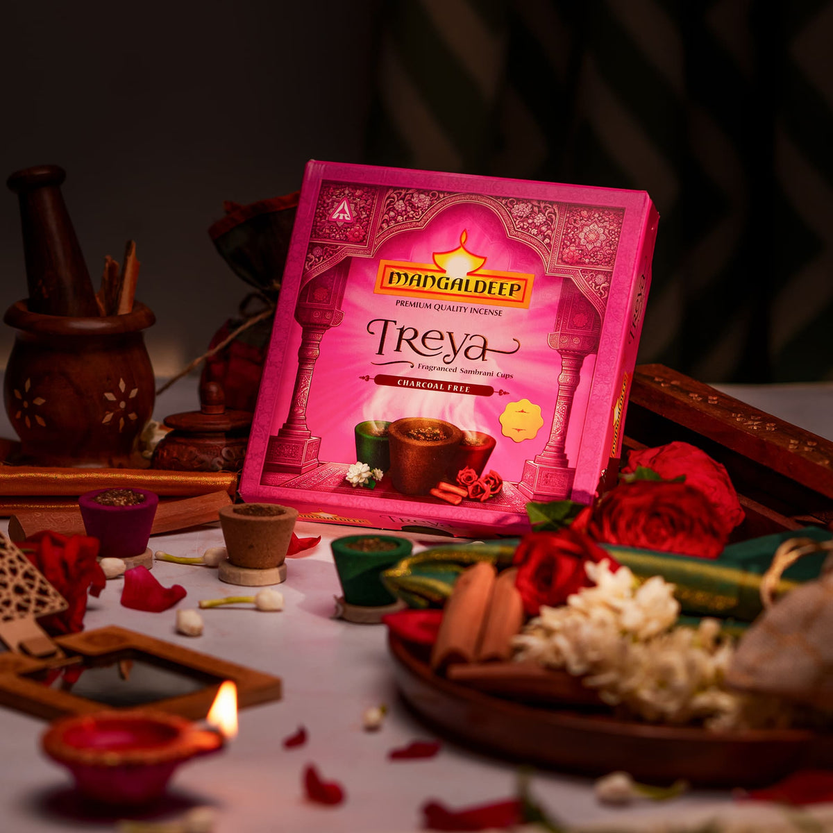 Mangaldeep Treya 3in1 Sambrani Cups 9 Cups
