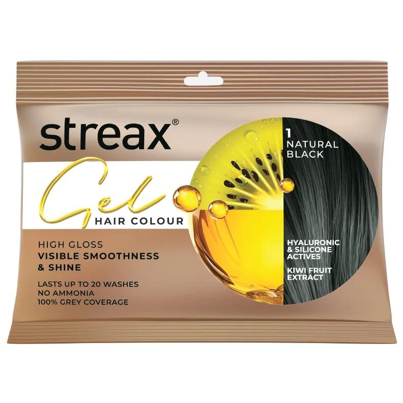 Streax Gel Hair Colour Natural Black 45 ml