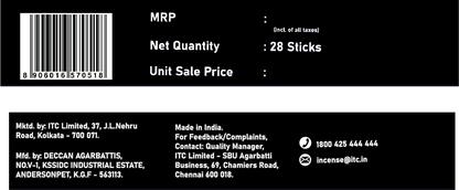 Mangaldeep Scent Premium Bambooless Dhoop Sticks Black Oud Ceramic Stand Inside with Essential Oils 28 Sticks