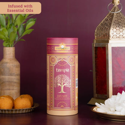 Mangaldeep Temple Premium Bambooless Dhoop Sticks Javadu Ceramic Stand Inside with Essential Oils 28 Sticks