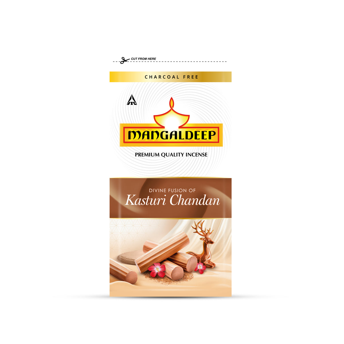 Mangaldeep Kasturi Chandan Incense Sticks Ziplock Pack 120 g