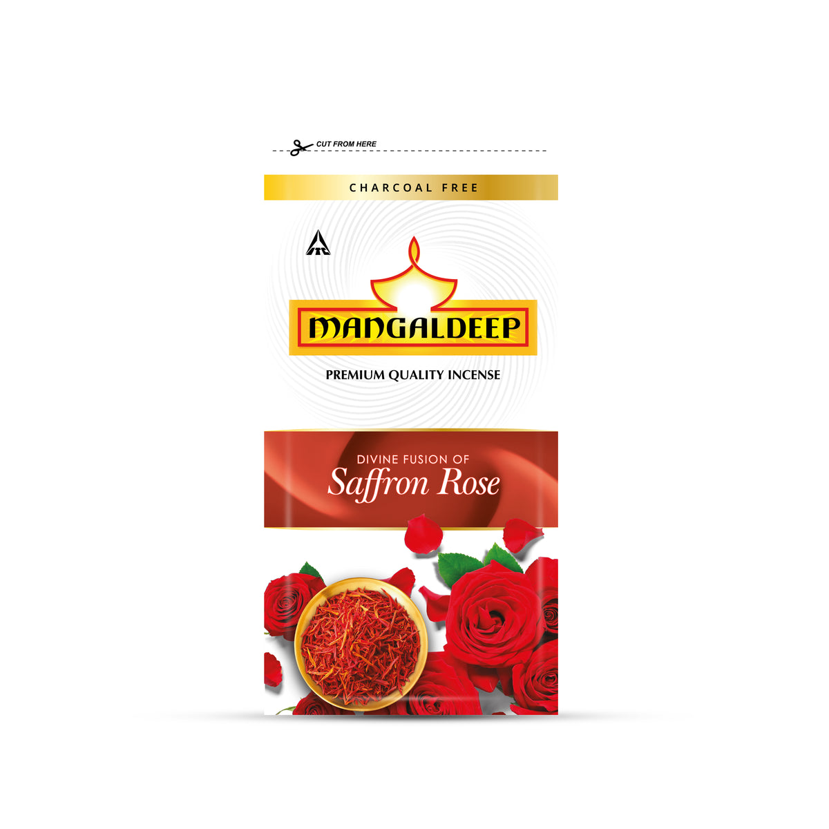 Mangaldeep Rose Saffron Incense Stcks Ziplock Pack 120 g