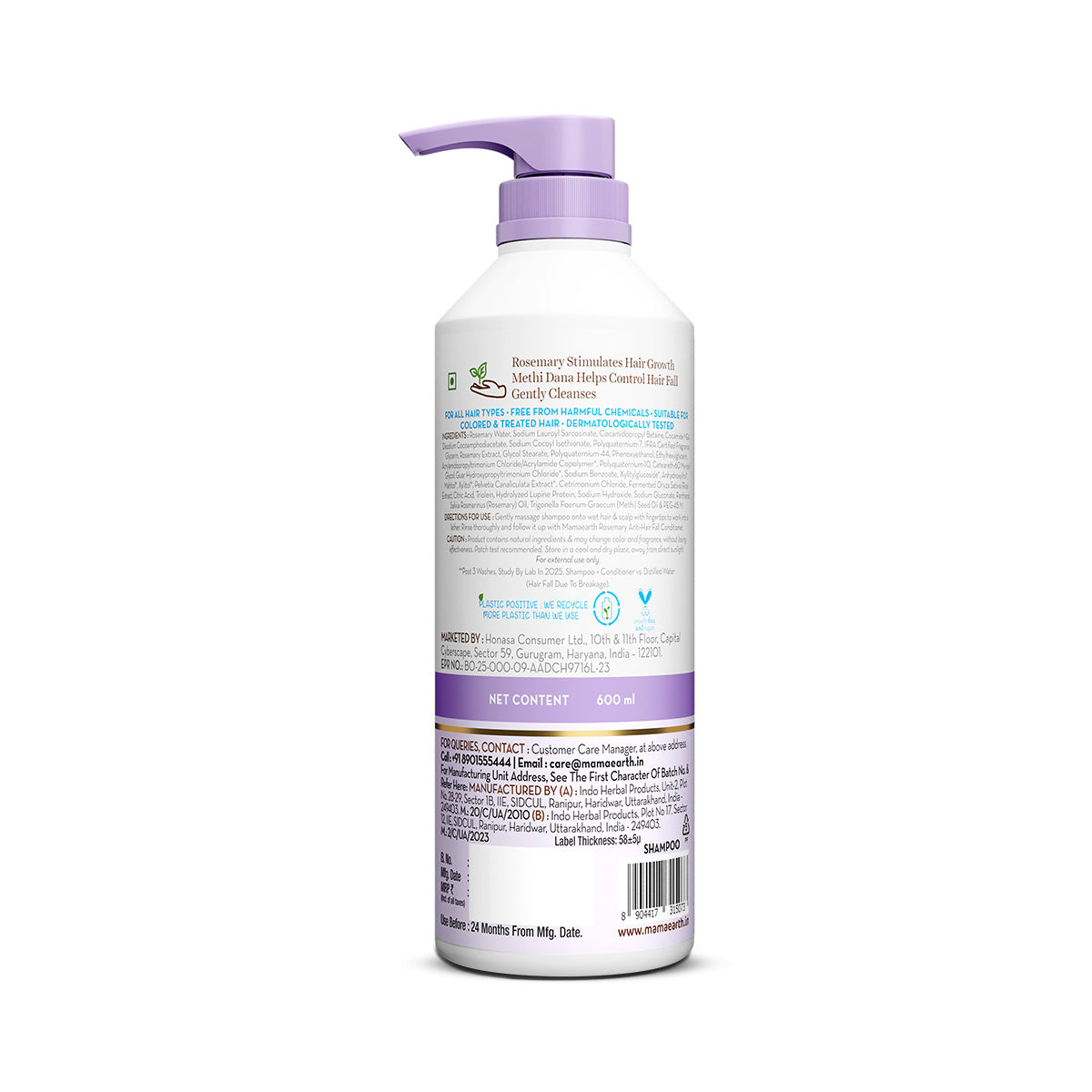 Mama Earth Rosemary Anti hair Fall Shampoo 600 ml