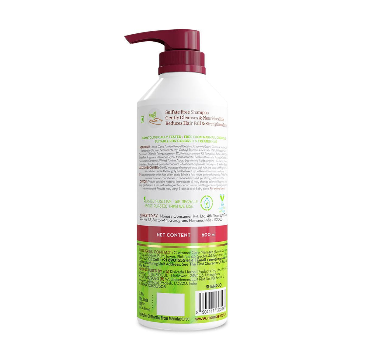 Mama Earth Onion Hair fall Control Shampoo 600 ml