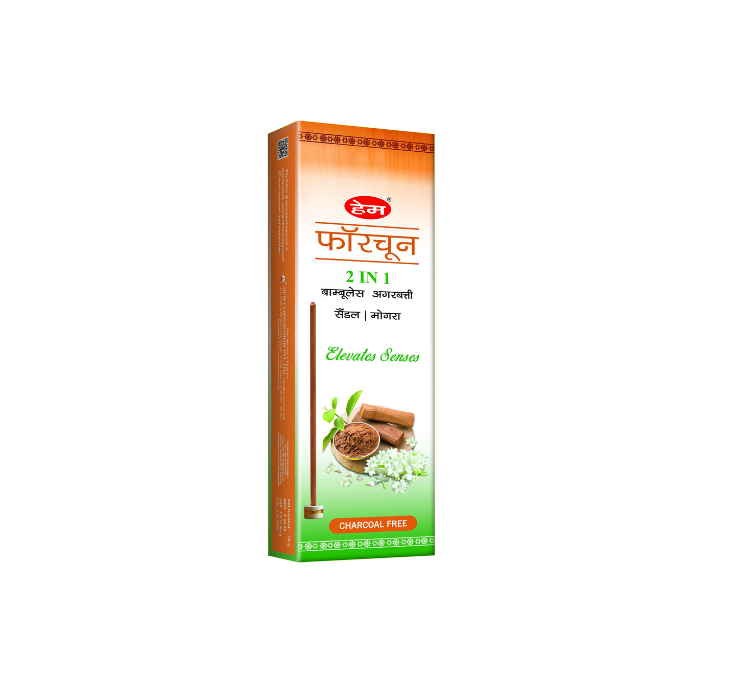 Hem Fortune 2in1 Bambooless Incense Agarbatti 70 g