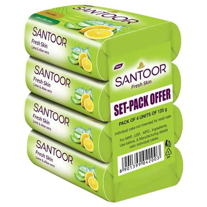 Santoor Aloe Fresh Soap Combi 4X125 Gm