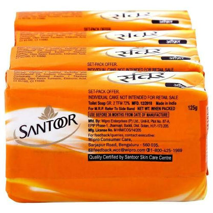 Santoor Sandal And Turmeric Soap 125 gm (pack of 4)