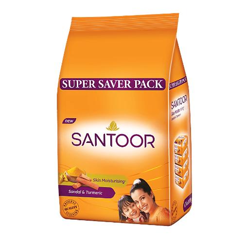 Santoor Sandal & Turmeric Soap 100gx4
