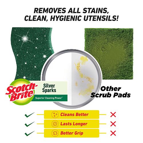 Scotch Brite Silver Sparks pack of 6