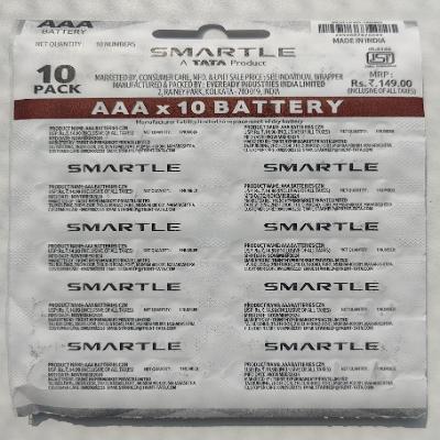Smartle AAA Batteries Carbon Zinc pack of 10