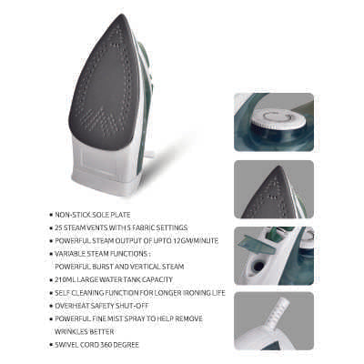 Smartle Steam Iron 1600 Watt pack of 1