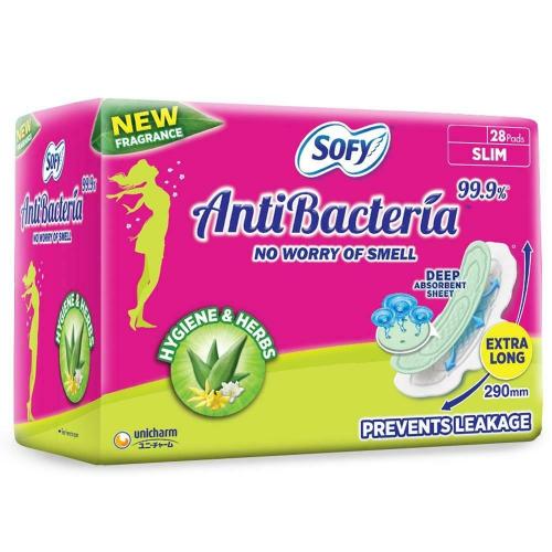 Sofy Body Fit Anti Bacterial Xl Sanitary Pads 28 Pcs