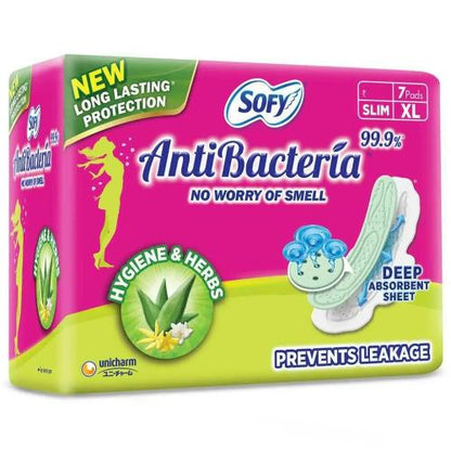 Sofy Body Fit Anti Bacterial Xl Sanitary Pads 7 Pcs