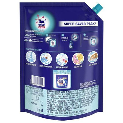 Surf Excel Matic Liquid Detergent Top Load Pouch 2L