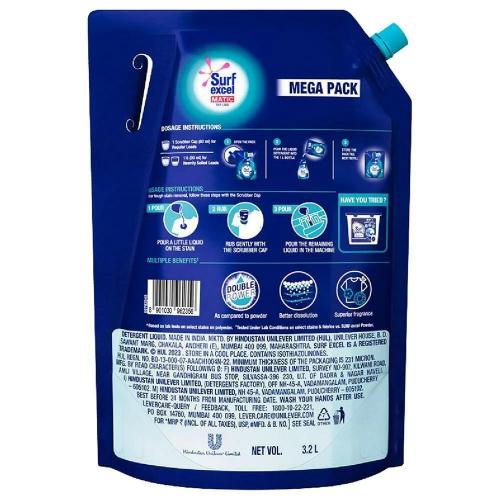 Surf Excel Matic Liquid Detergent Top Load Pouch 3.2 L