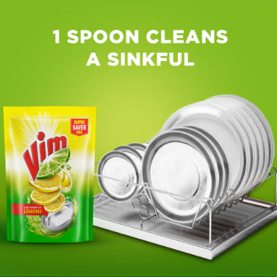 Vim Dishwash Liquid Gel Lemon Refill Pouch 2 Ltr