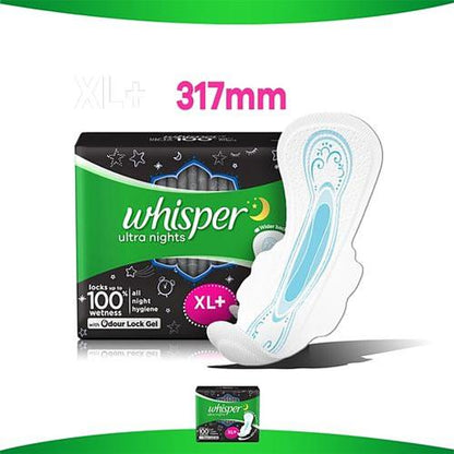 Whisper Maxi Ultra Night Sanitary Pads Xl+ Wings 30 pcs