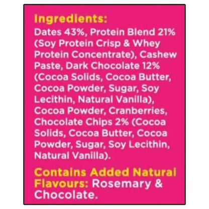 Yogabar Dark Chocolate Cranberry Protein Bar 50 gm