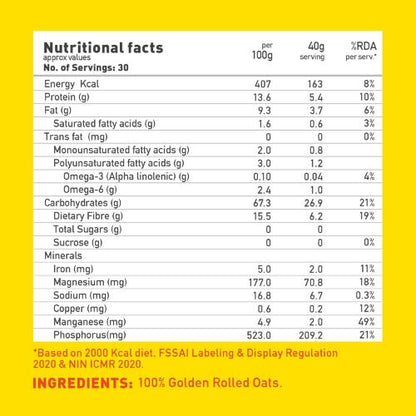 Yogabar Rolled Oats 400 gm