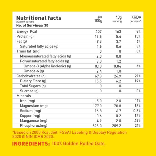 Yogabar Rolled Oats 400 gm