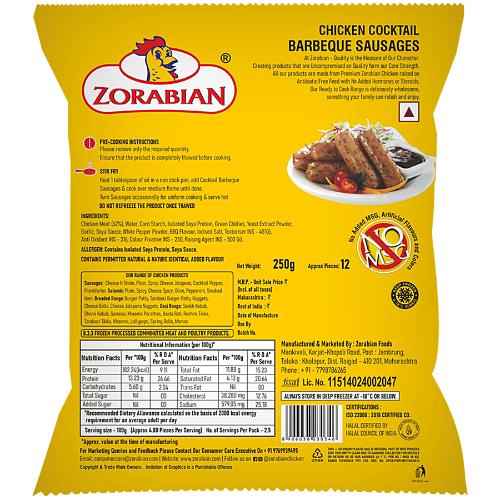 Zorabian Chicken Cocktail Barbeque Sausage 250 g