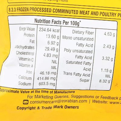 Zorabian Chicken Parathas 300 gm