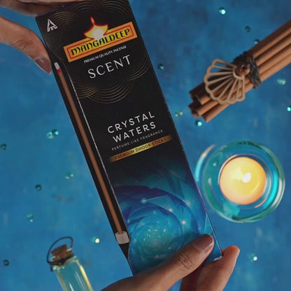 Mangaldeep Scented Bambooless Dhoop Sticks (Charcoal Free) Crystal Water 24 Sticks